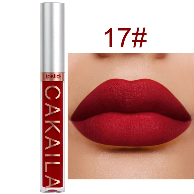 18 Colors Lipsticks Waterproof Sexy Matte Lip Gloss Women Makeup Long Lasting Red Pink Nude Liquid Lipstick Cosmetics