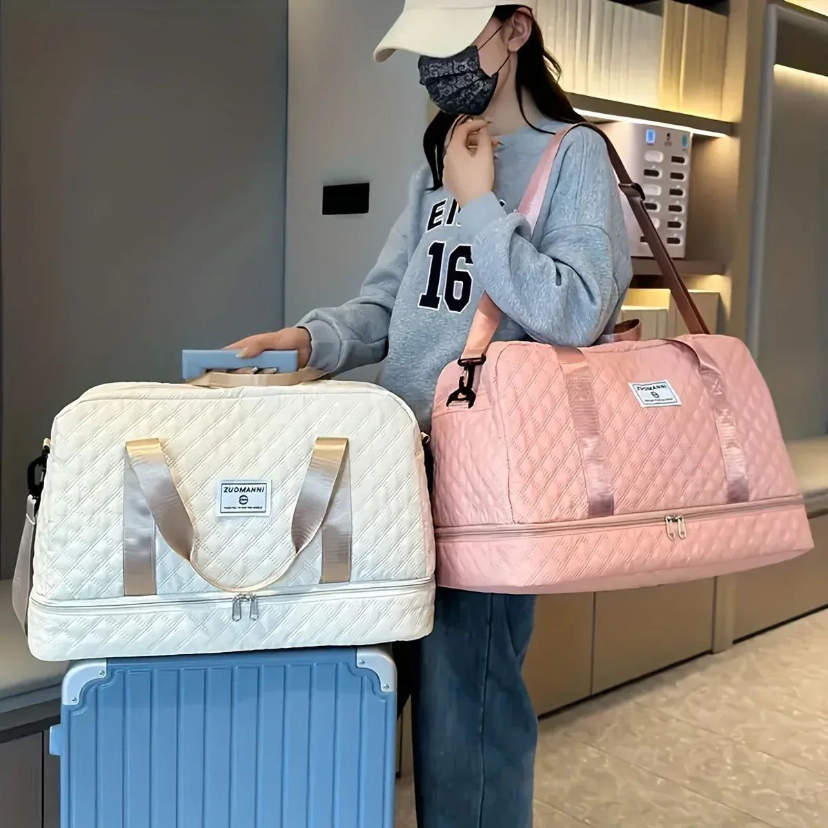 Lightweight Luggage Bag, Large Capacity Travel Duffle Bag Gym Tote Bags, Shoulder Weekender Overnight Bag