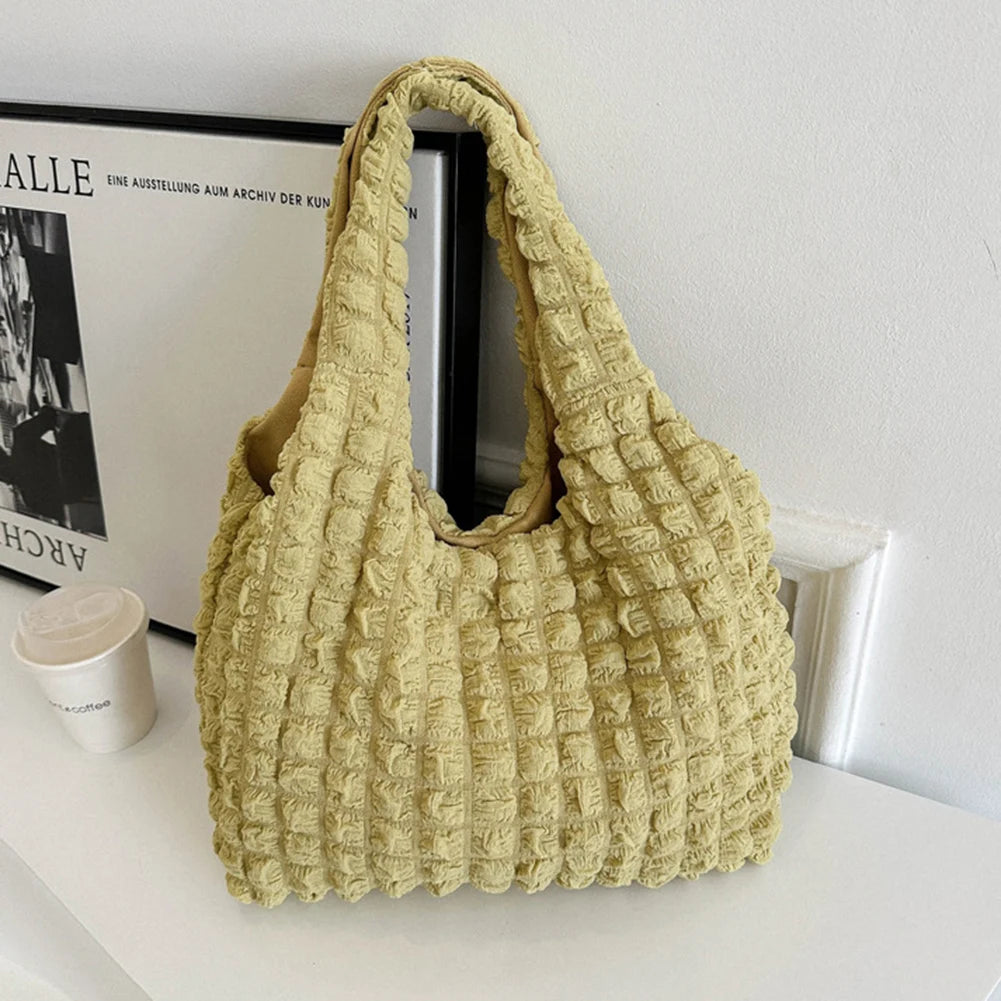 Elegant Handbag Pleated Cloud Bag Female Candy Color Large Capacity Shoulder Bag Handbags Shopping Girls Pouch Tote Bolsas