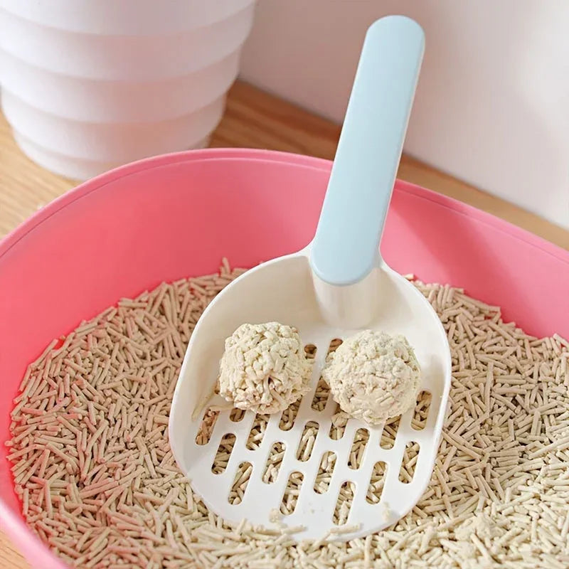 Cat Litter Scoop with Base Plastic Self Cleaning Cat Litter Shovel Cat Toilet Cleaning Tool Lightweight Manure Cleaner Cat Litte