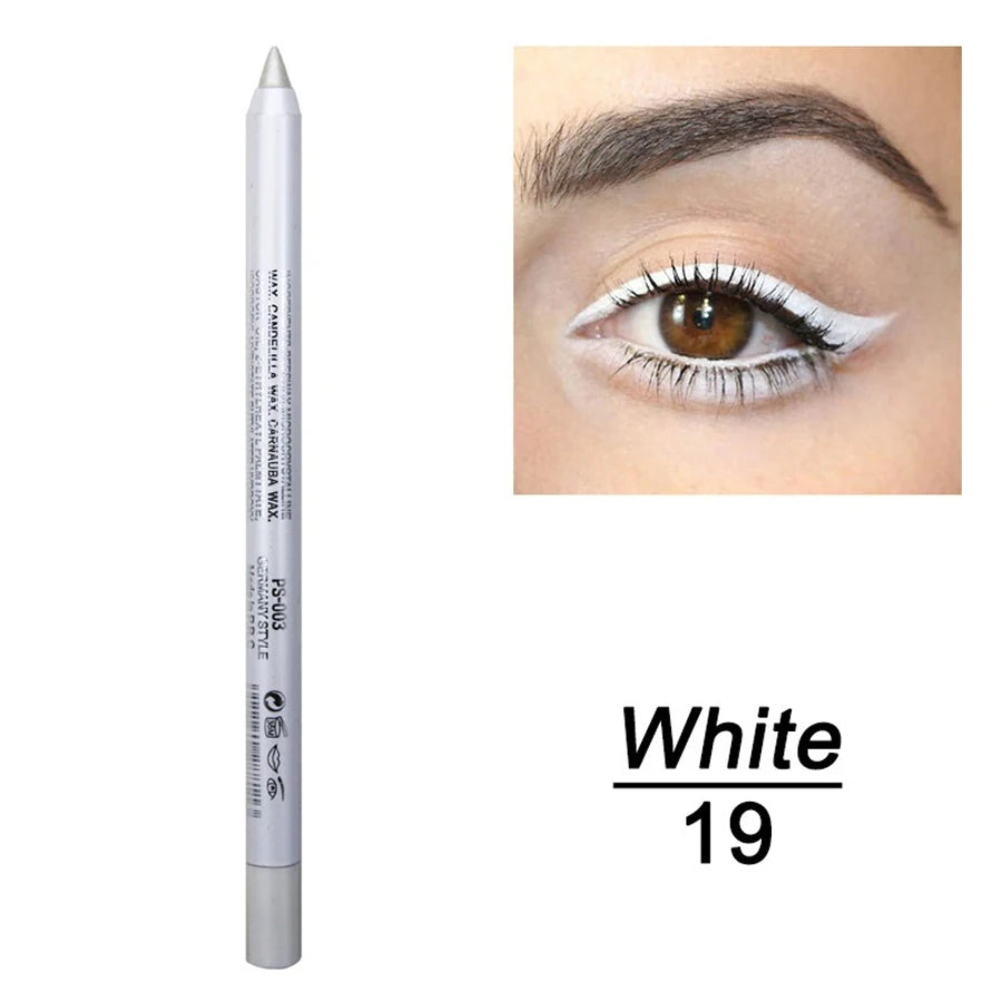 14-Color Colourful Eyeliner Pen, High Pigmented Pearly Glitter ShimmerMetallic Finish, Smokey Punk Gothic Style Eyeliner, Long L