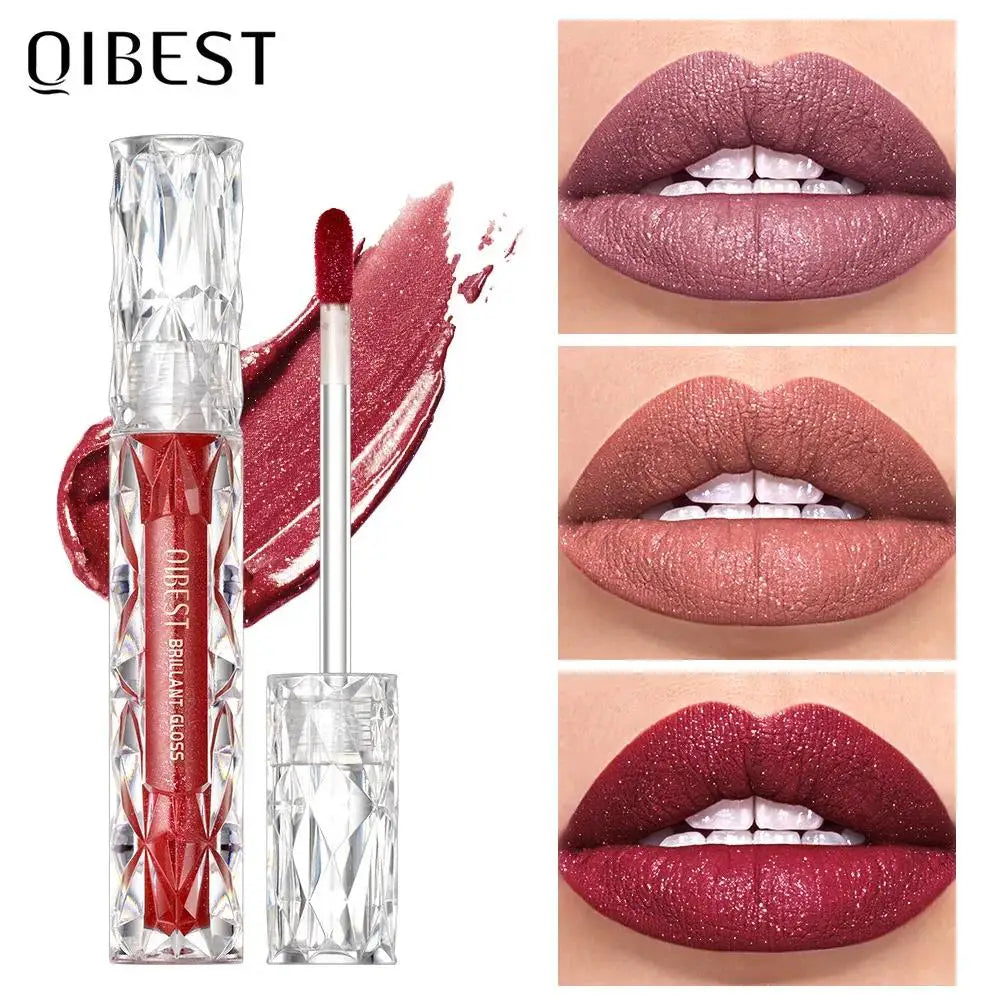 Diamond Shimmer Waterproof Lipgloss 10 Colors Liquid Lipstick Glitter Shiny Pearl Glaze Long Lasting Lip Tint Women Makeup