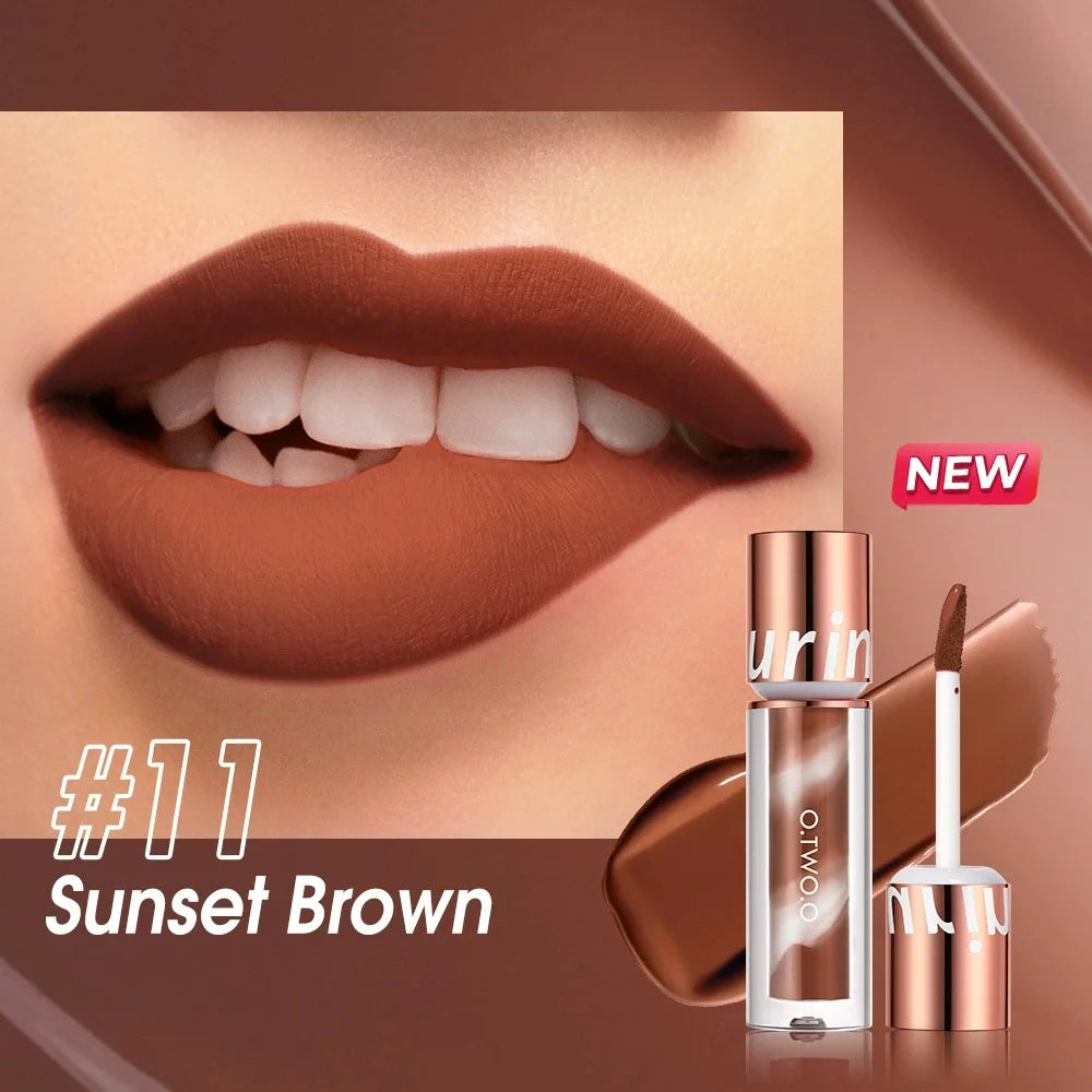 O.TWO.O Newest Lipstick Waterproof Makeup Lip gloss Rose Rouge Silk Liptint Matte Sexy Red Lip Stain Liquid Lipgloss