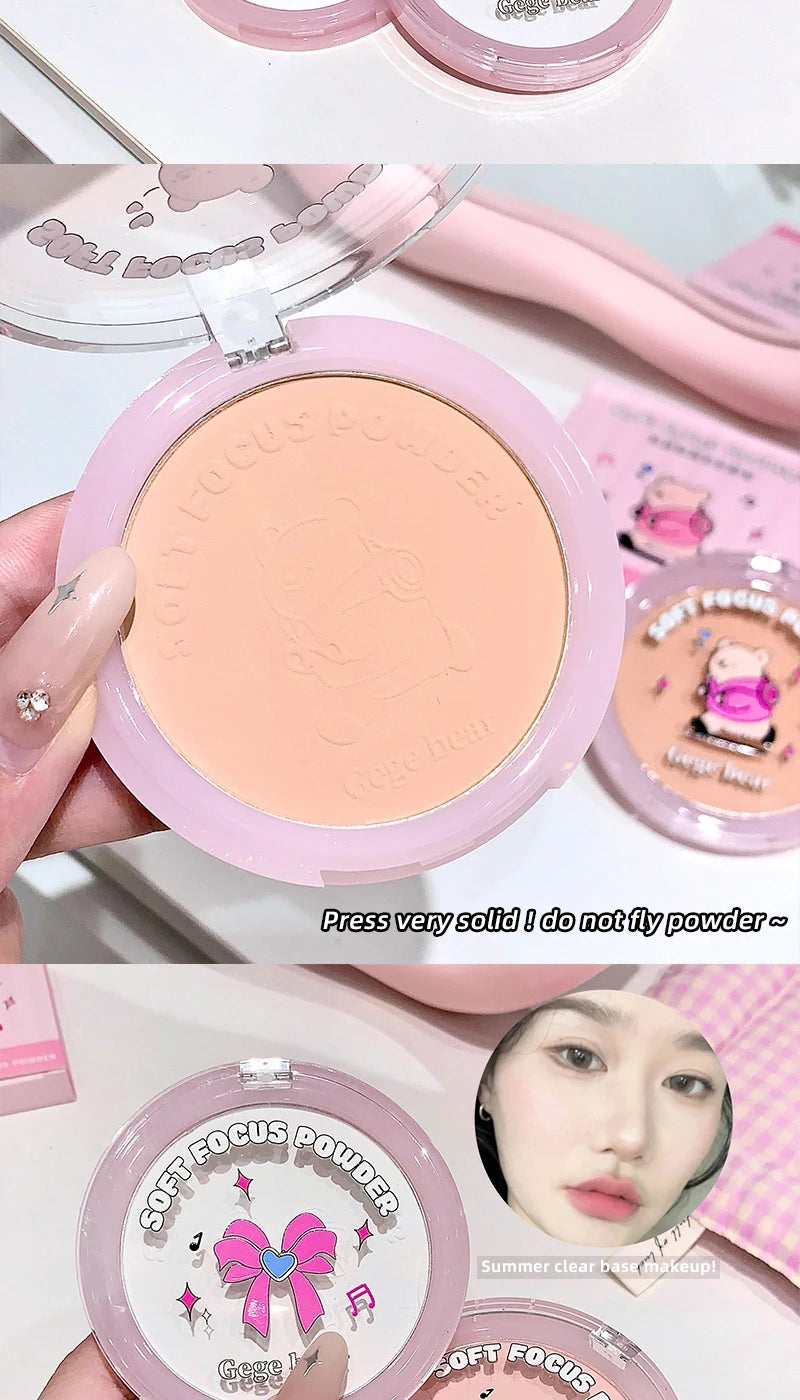 Gegebear Soft Focus Lightweight Setting Powder -,Long-Lasting Formula with Non-Cakey Finish, Perfect for Students and Daily Use