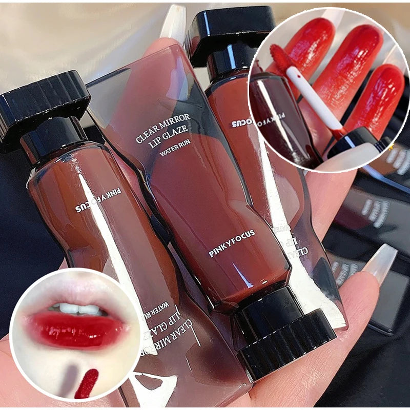 6 Colors Jelly Mirror Water Lip Gloss Transparent Glass Lip Glaze Waterproof Liquid Lipstick Nude Brown Clear Lip Tint Makeup