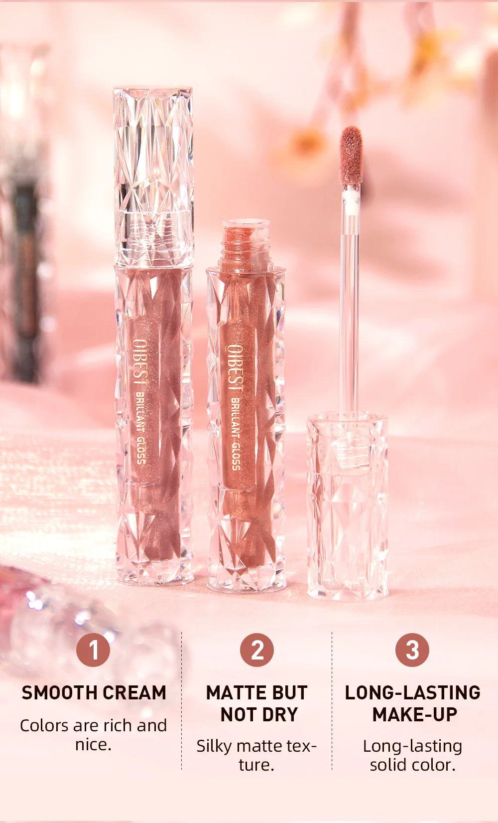 Diamond Shimmer Waterproof Lipgloss 10 Colors Liquid Lipstick Glitter Shiny Pearl Glaze Long Lasting Lip Tint Women Makeup