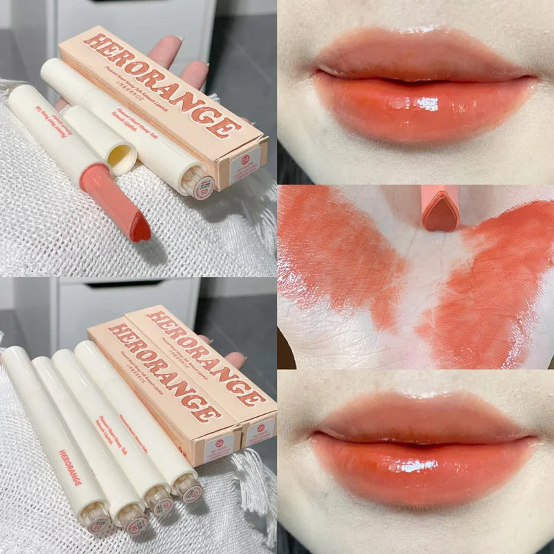 Crystal Honey Solid Lip Glaze Nude Rose Brown Plumping Lip Gloss Moisturising Jelly Tinted Lip Balm Hydrating Black Tea Lipstick