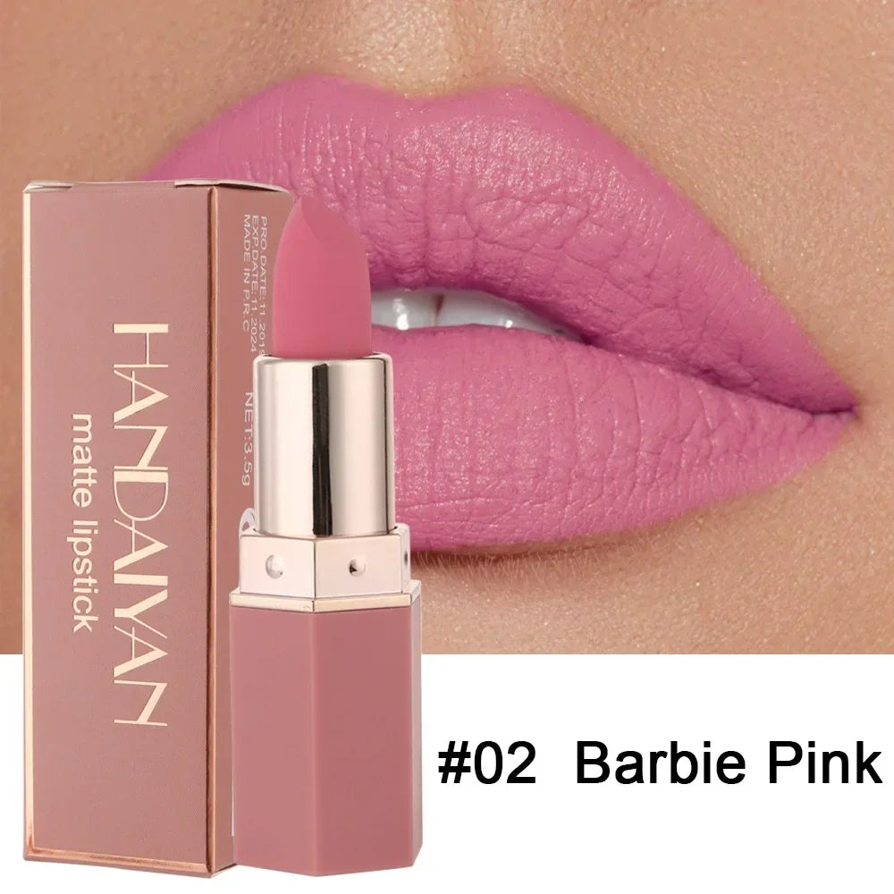 6 Colors Matte Lipstick Beauty Lip Gloss LippenstiftTinted Balm 24 Hours Waterproof Free Shipping Makeup