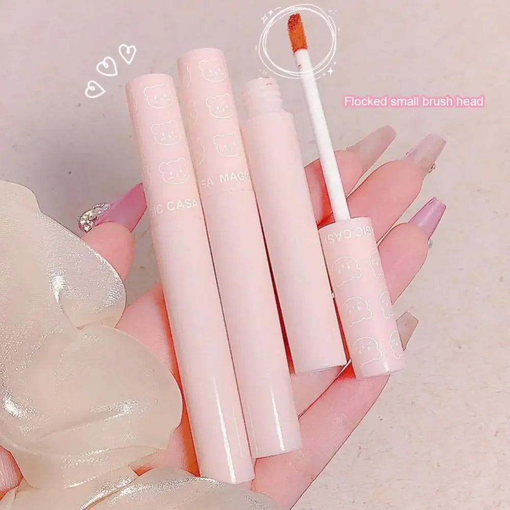 6pcs Set Cute Pink Lip Glaze Waterproof Liquid Lipstick Beauty Cosmetics Mirror Water Lip Gloss Lipgloss Gift Set Lips Makeup