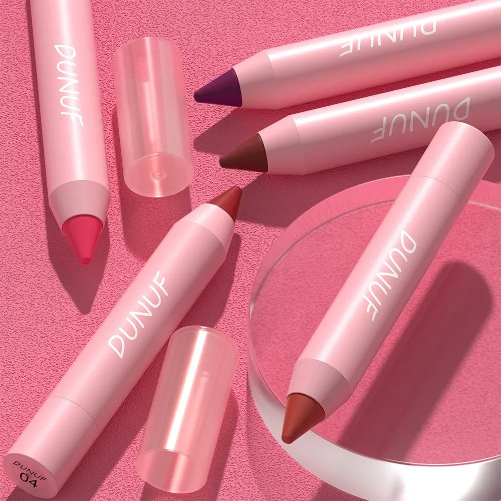 Sexy Dark Red Brown Lipstick Pencil Matte 18 Colors Lip Liner Crayons Rich Full Color Lip Tint Silky Natural Creamy Texture Pen