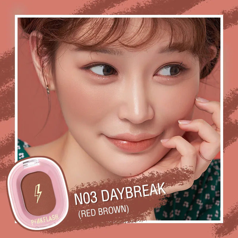 PINKFLASH Makeup Blush Matte Sun-Finish Long Lasting Face Blusher Contour Powder Beauty Peach Pink Korean Makeup Blush
