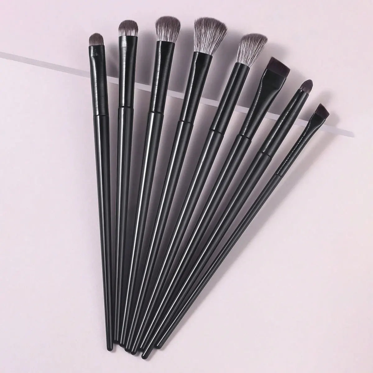 8pcs/Set Black Portable Eye Shadow Makeup Brush Kit