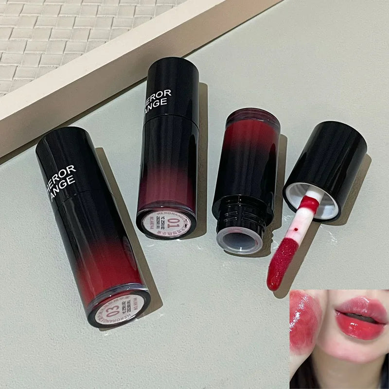 HERORANGE Color-Cooling Shimmering Lip Gloss Hydrating Silky Long-Lasting Color-Dyeing Clear Watery Mirror Lip Glaze