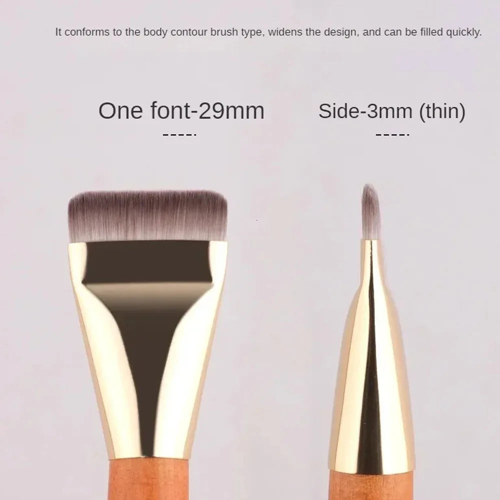 Foundation Brush With Wooden Handle Ultra Thin Flat BB Cream Makeup Brushes Concealer Foundation Natural Look Makeup Tool