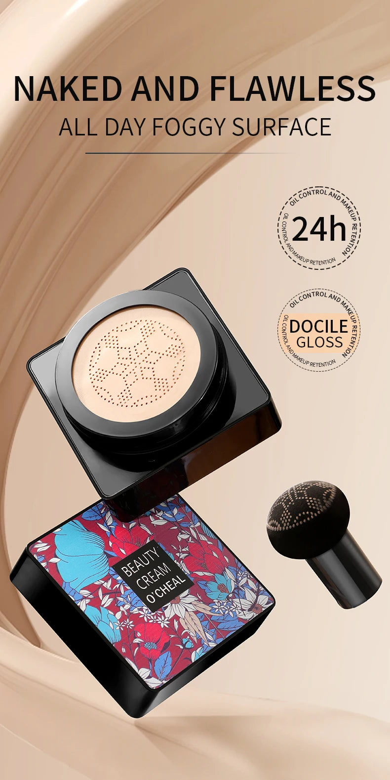 BB Cream Mushroom Head Air Cushion Powder Puff Moisturizing Brightening Foundation Concealer CC Cream Base Makeup Cosmetics