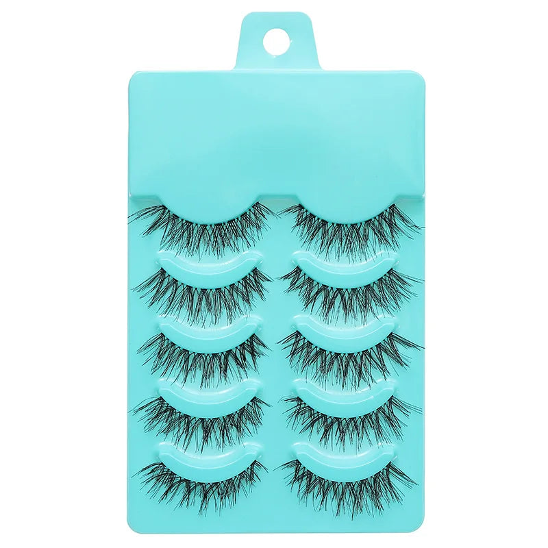 New 5 Pairs Manga Lashe Soft Natural Eyelashes Thick False Eyelashes Demon Eyelashes Daily Dating Makeup Eyelashes Lashes Wispy