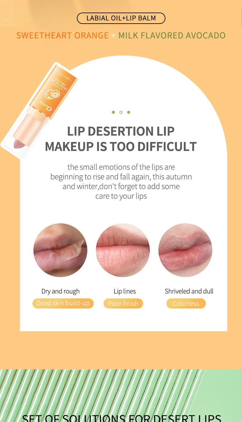 Honey Avocado Lip Balm&Lip Gloss Set PH Color Change Moisturizing Long Lasting Light Pink Lipstick Lips Makeup for Women