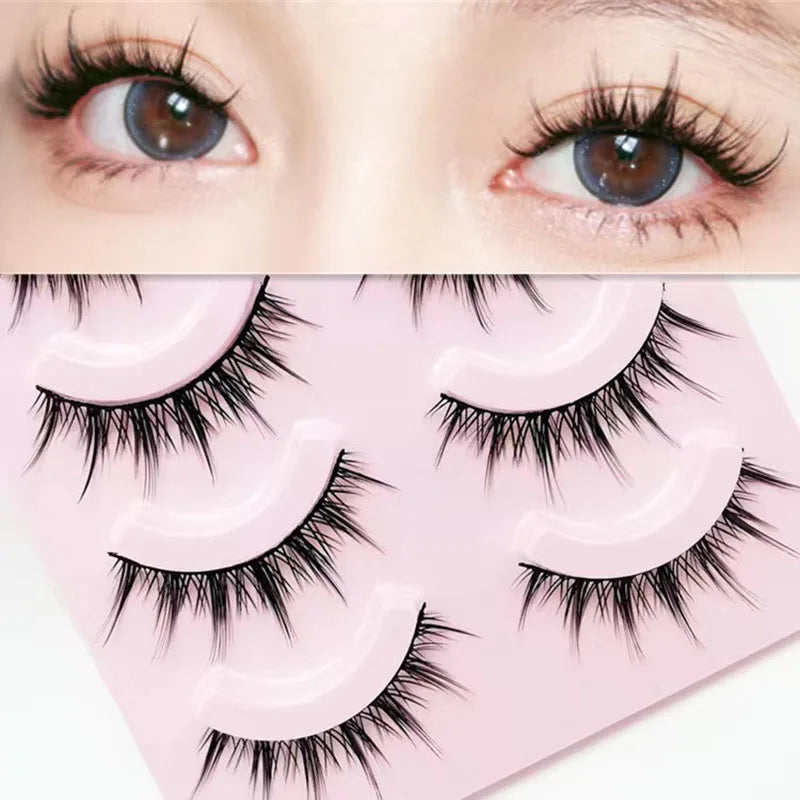New 5 Pairs Manga Lashe Soft Natural Eyelashes Thick False Eyelashes Demon Eyelashes Daily Dating Makeup Eyelashes Lashes Wispy