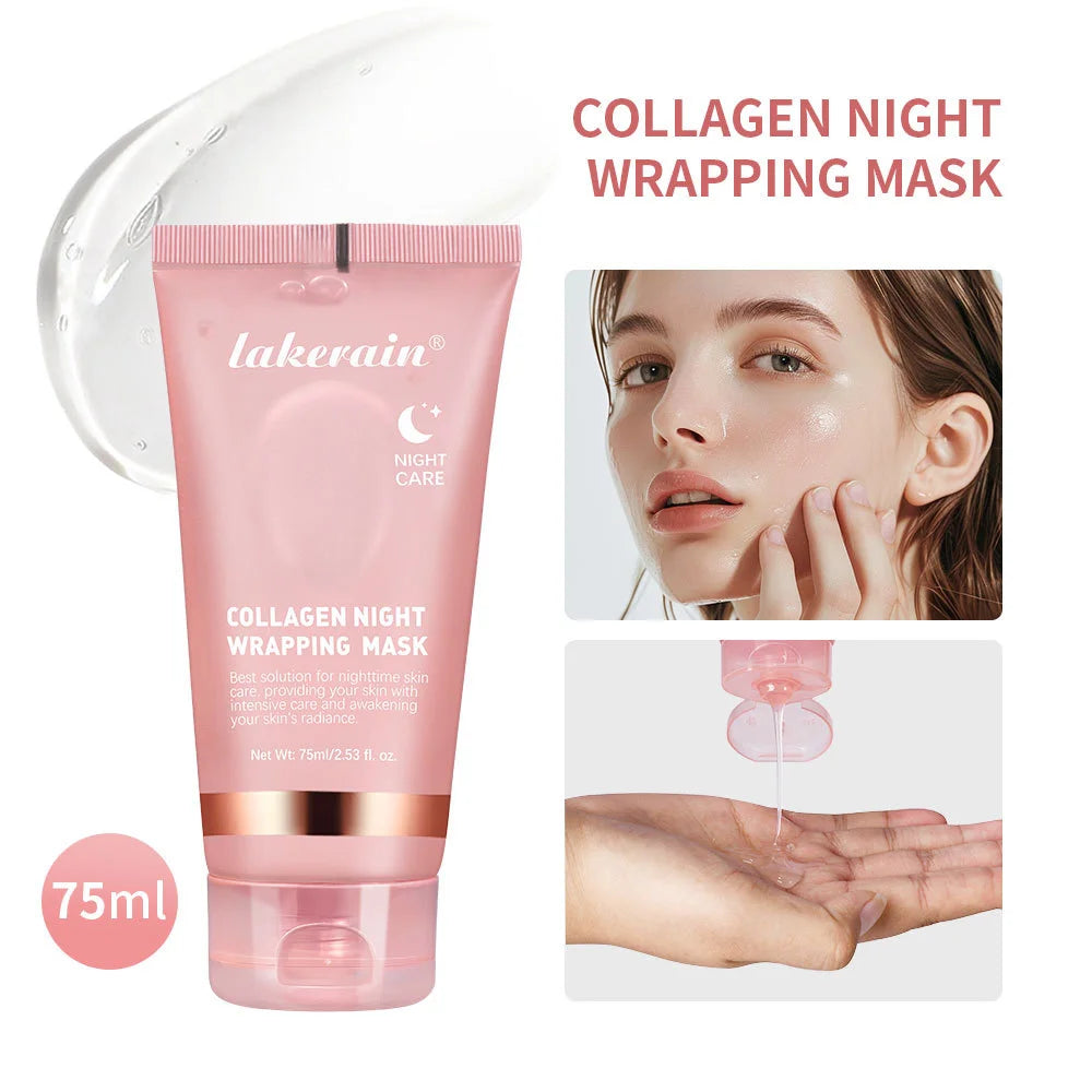 Collagen Wrapped Night Mask,Moisturizing Firming,Deeply Hydrates Reduces Skin Texture,Night Care Mask Ideal for Use Before Bed