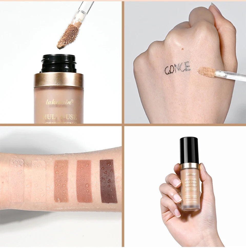 Super Coverage Concealer Multi-Use Cream Oil Free Long Lasting Hydrating Cover Contour Highlight and Retouch Face Makeup