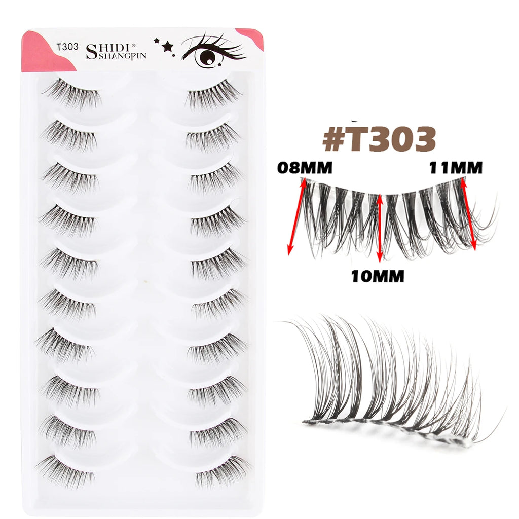 10 Pairs Natural Manga Lashes Soft Eyelashes Thick False Eyelashes Manga Eyelashes Daily Dating Makeup Eyelashes Lashes Wispy