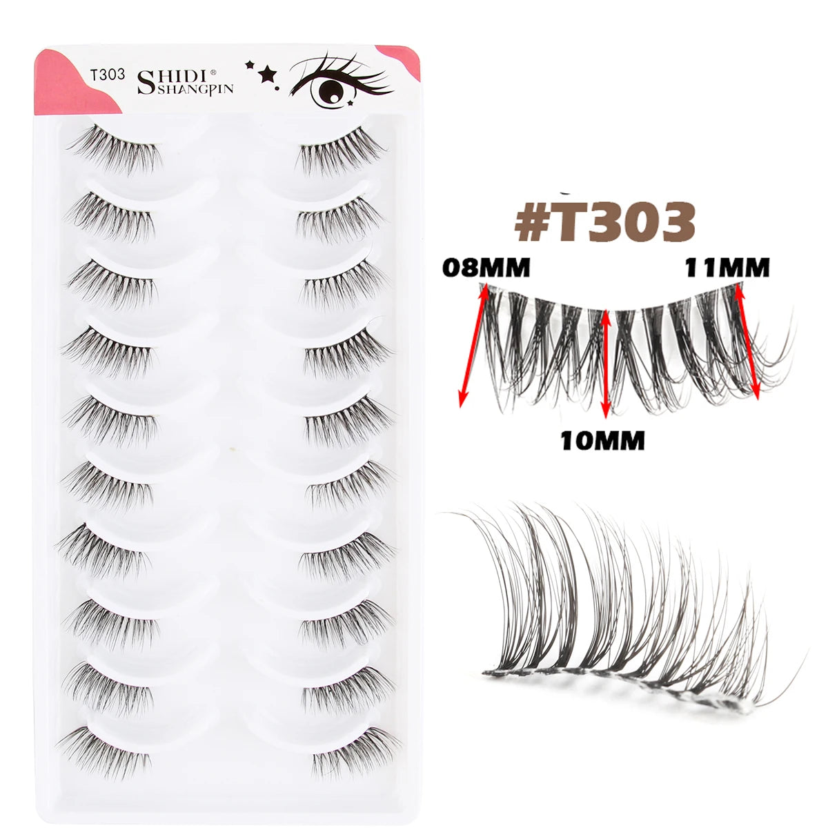 10 Pairs Natural Manga Lashes Soft Eyelashes Thick False Eyelashes Manga Eyelashes Daily Dating Makeup Eyelashes Lashes Wispy