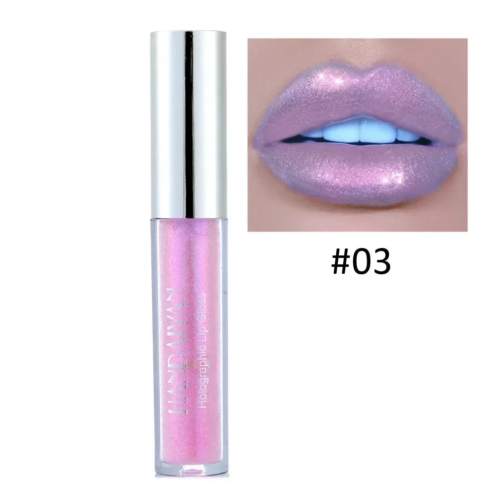 6 Colors Glitter Liquid Lip Gloss Tint Laser Holographic Lipstick Mermaid Glitter Lip Gloss Not Fading Lasting Lip Tint Cosmetic