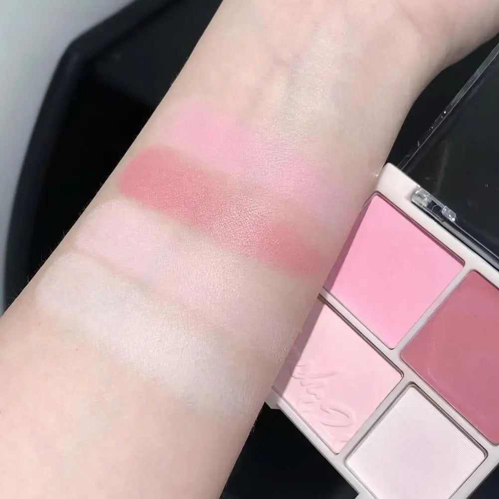 4 Colors Concealer Blush Cream Matte Highlight Contour Makeup All-in-one Palette Rose Hawthorn Cheek Tint Blusher Powder Makeup