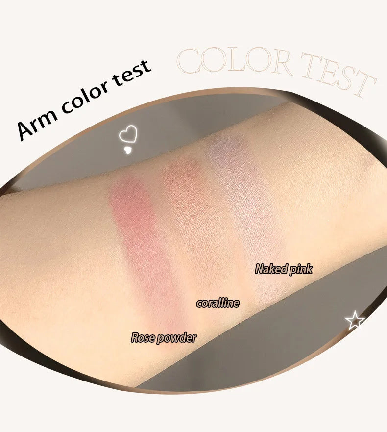 Three-color Blush Palette Delicate Long-lasting Waterproof Non-fading Eyeshadow Blush Integration Tray