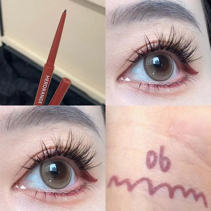 Matte Brighten Lying silkworm Eyeliner Gel Pen Waterproof Quick Drying Pink Brown Ultra fine Eye Shadow Pen Not-Smudge Makeup