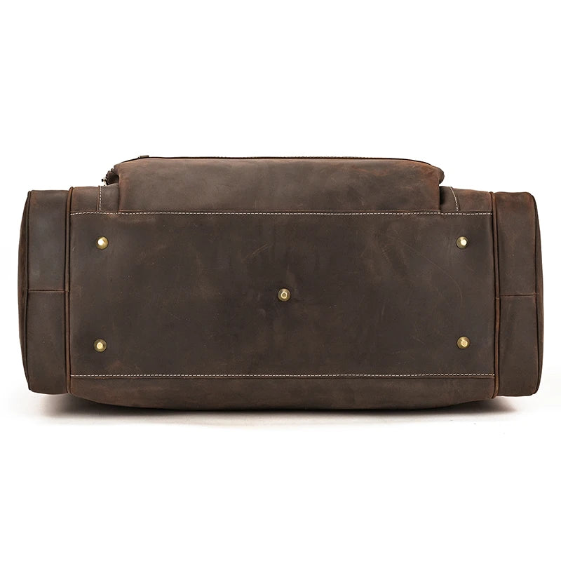 Luufan Crazy Horse Leather Men's Travel Bag Big Travel Duffel Durable Cowhide Weekend Bag Man Genuine Leather Luggage Tote Bag