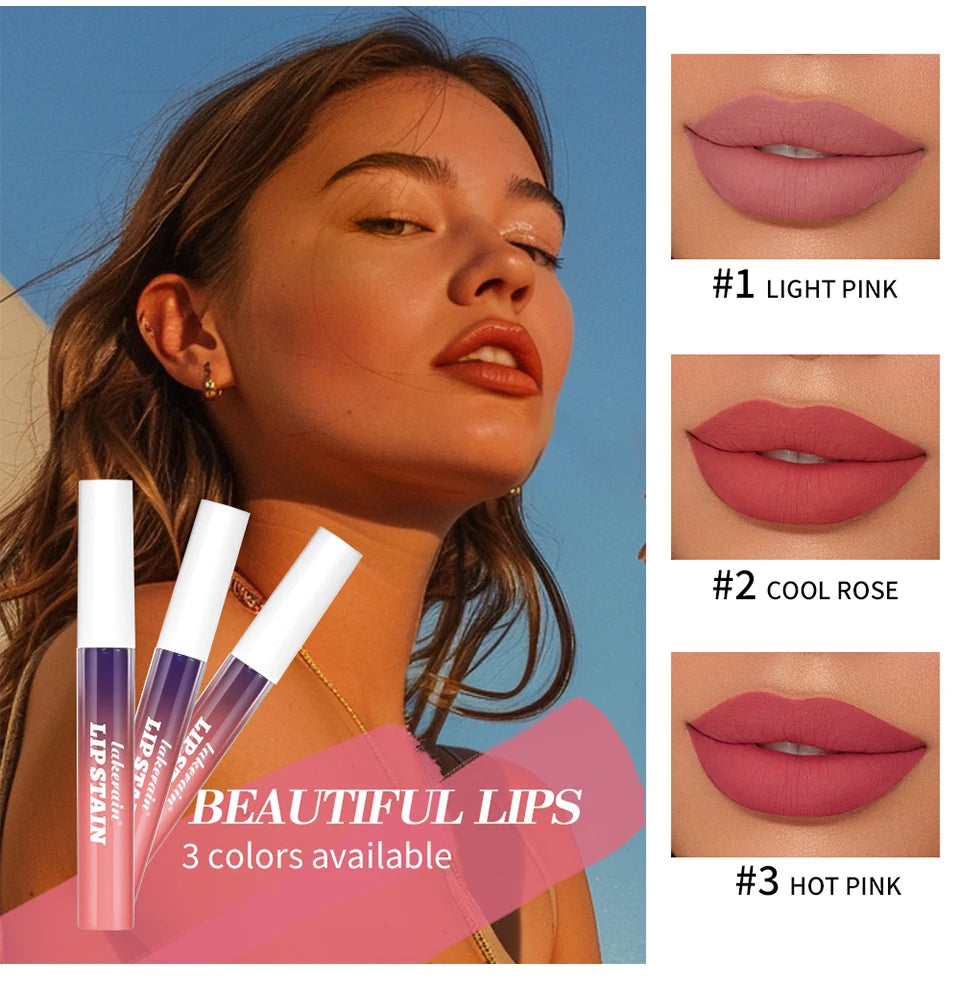 3 Colors Waterproof Peel-off Liquid Lipstick Lasting Moisturizer Lip Gloss No Fading Sexy Lip Gloss Tattoo Dyed Lip Cosmetics