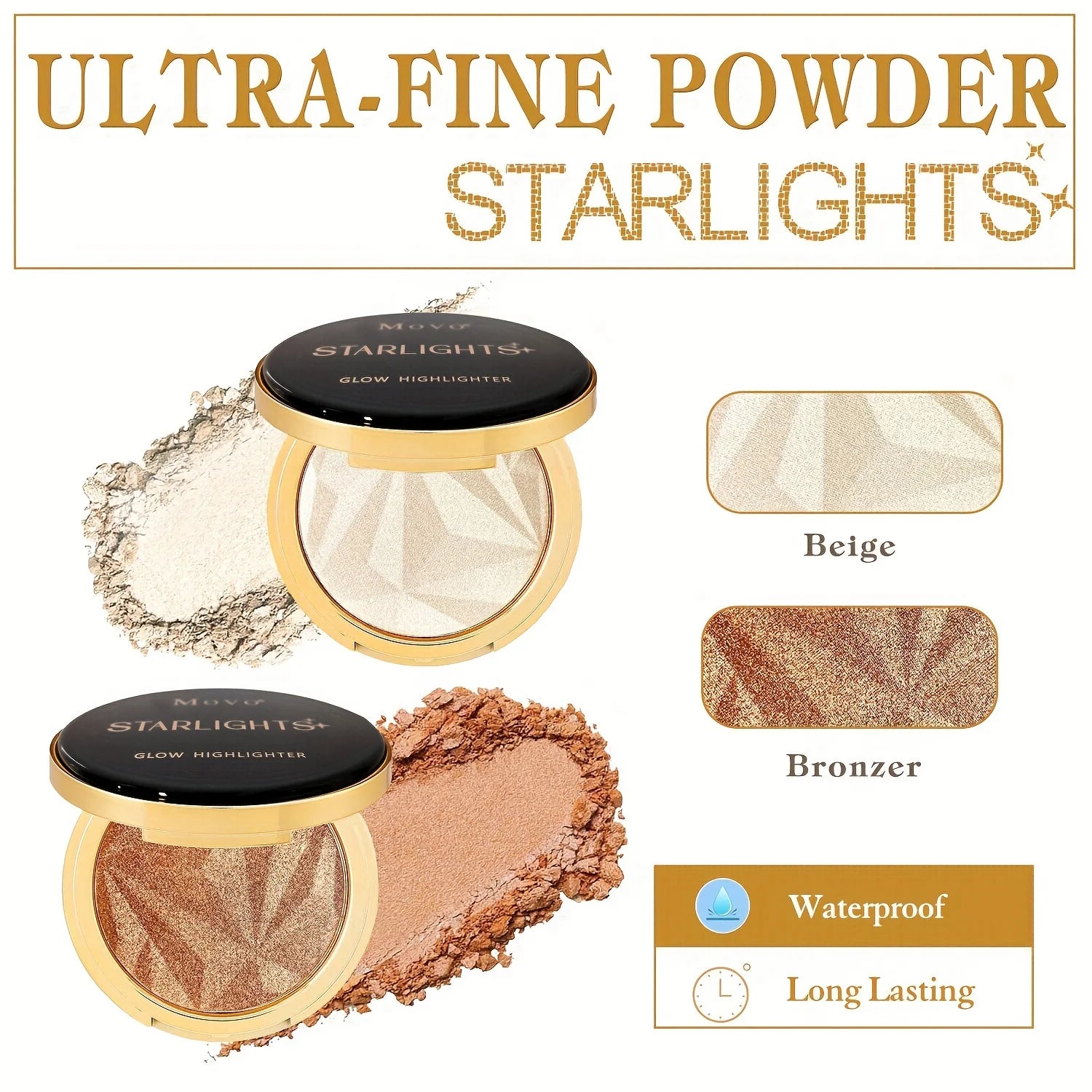 Face Highlighter Palette, Glow Bronzer Ultra-fine Powder Highlighter Makeup Palette, Highlighter Makeup Palette