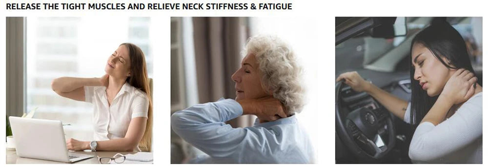 1PC Neck Massager Shiatsu Deep Tissue Dual Trigger Point Shoulder Massager for Pain Relief,Ergonomic Handle Design for Neck,Back