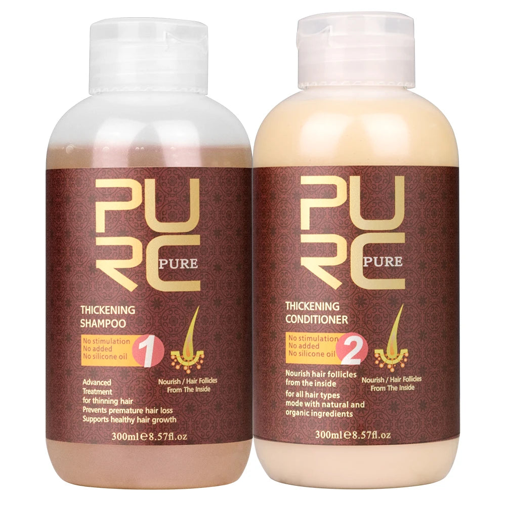 PURC Hair Shampoo Conditioner Ginger Nourishing Root Thickening Scalp Treatment Cleaning Smoothing Hair Care Products 600ml