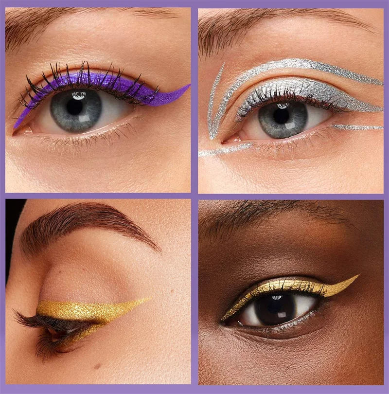 Glitter Liquid Eyeliner Pencil Waterproof Purple Pink Blue Eye Liner Pen Long Lasting Quickily Drying Eyes Makeup Cosmetics