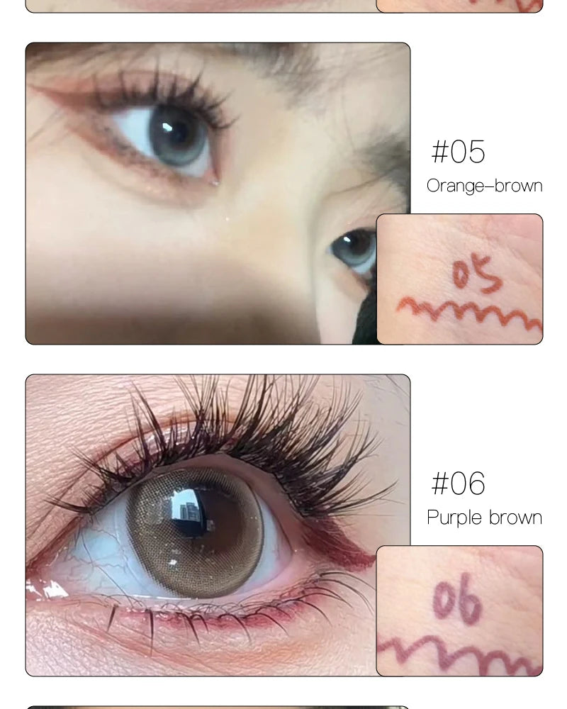 Matte Brighten Lying silkworm Eyeliner Gel Pen Waterproof Quick Drying Pink Brown Ultra fine Eye Shadow Pen Not-Smudge Makeup