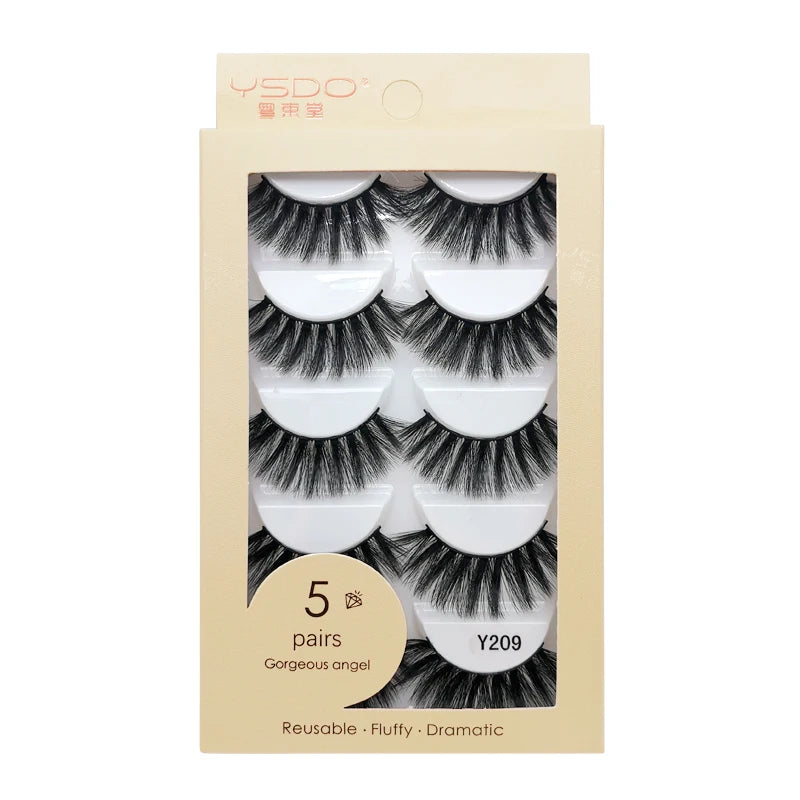 YSDO 3/5 Pairs 3D Mink False EyeLashes Winged Lashes Thick EyeLashes Makeup Fake EyeLashes Volume Lash Dramatic Mink EyeLashes