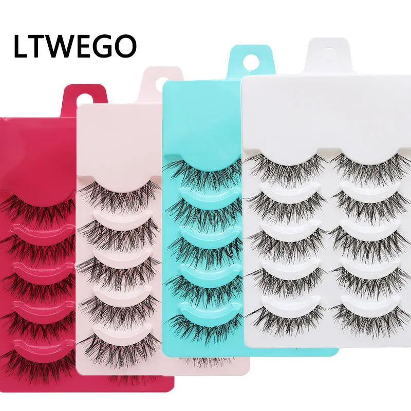 New 5 Pairs Manga Lashe Soft Natural Eyelashes Thick False Eyelashes Demon Eyelashes Daily Dating Makeup Eyelashes Lashes Wispy
