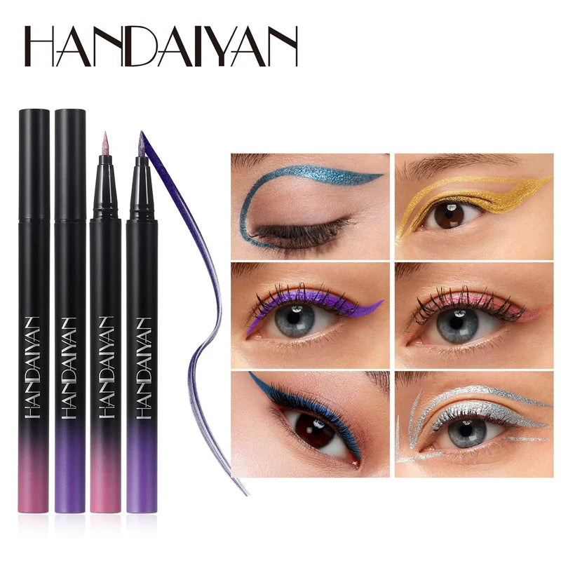 Glitter Liquid Eyeliner Pencil Waterproof Purple Pink Blue Eye Liner Pen Long Lasting Quickily Drying Eyes Makeup Cosmetics