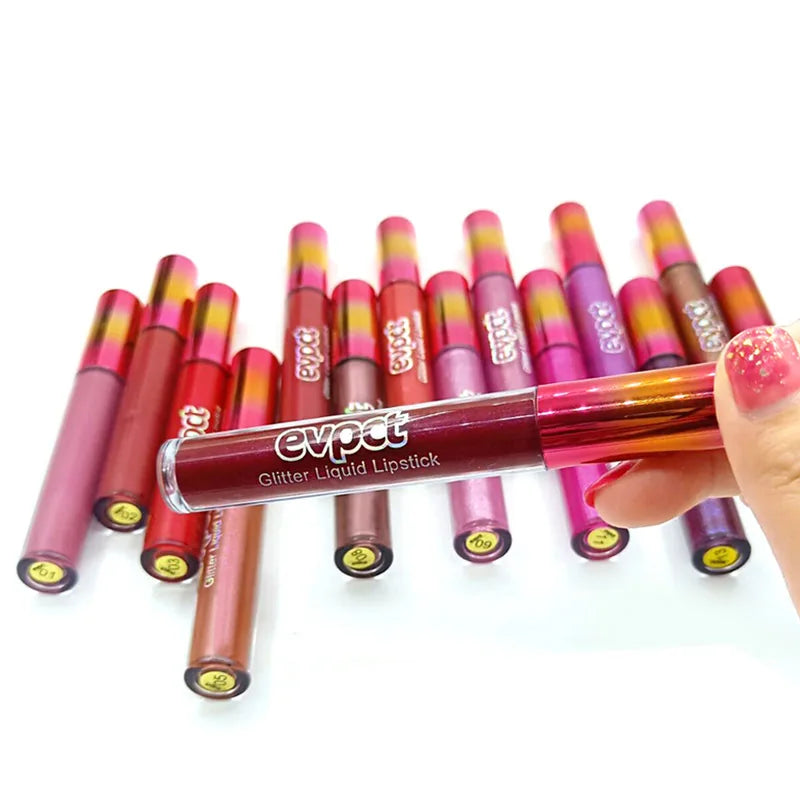 15 Color Glitter Liquid Lipsticks Shimmer Shiny Lipgloss Pearlescent Lip Tint Waterproof Long Lasting Matte Diamond Lips Glaze