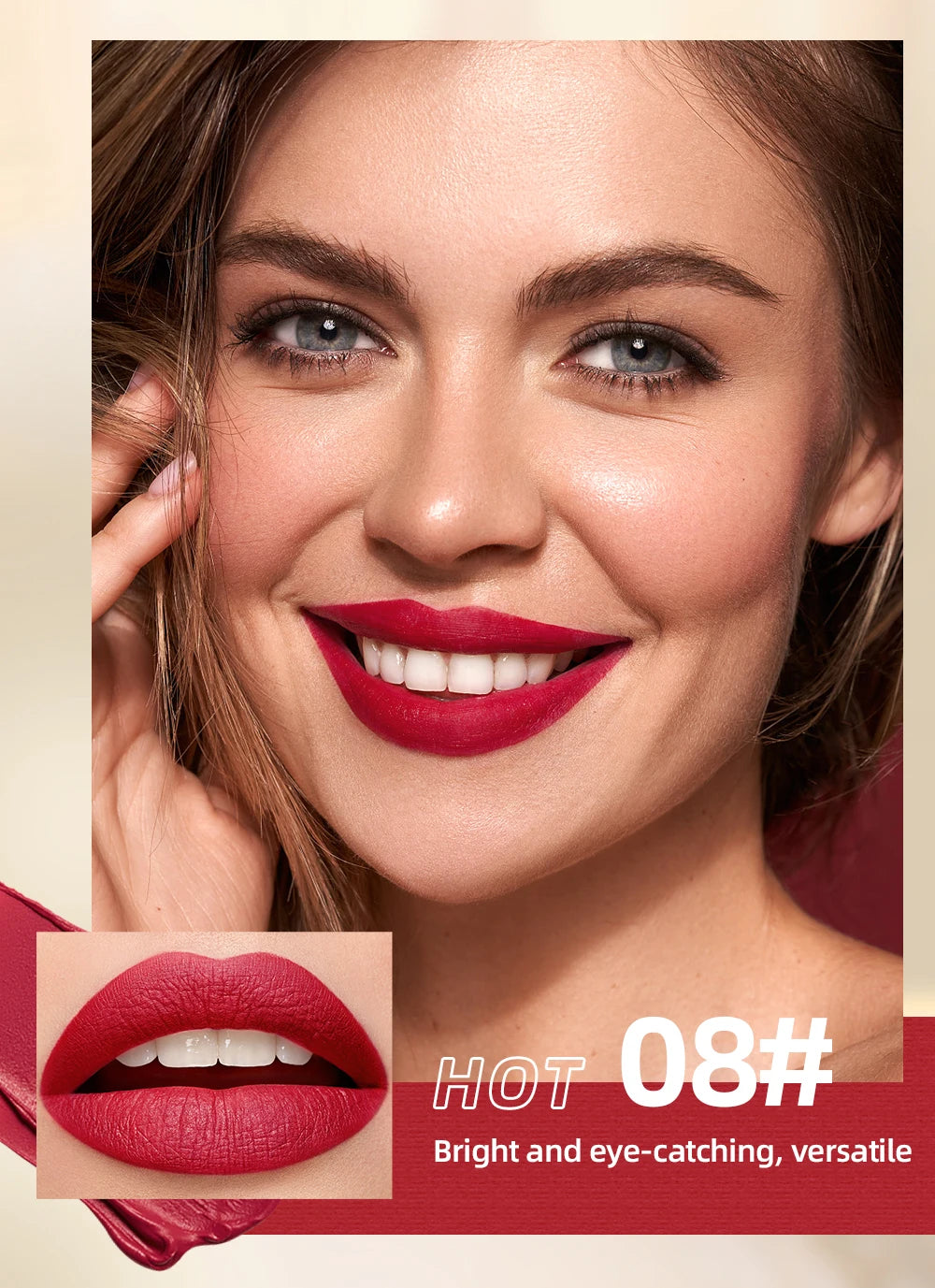 QIBEST 1PC Sexy Matte Lipstick Waterproof Long Lasting Color Rendering Non-stick Velvet Lips Liner Pencil Woman Makeup Cosmetics