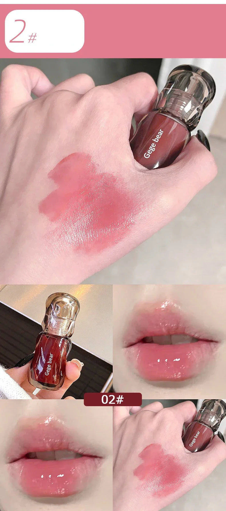 GegeBear Crystal Clear Lipgloss Hydrating Water Liquid Lipstick Light Lip Tint Plumping Non-stick Cup Lips Makeup Women Cosmetic