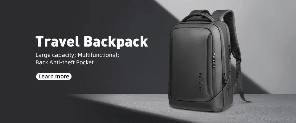 HK Business Roll Top Men's Backpack Large Capacity 15.6 Inch Laptop Bag Waterproof Hiking Travel Backpack Expandable School Bags