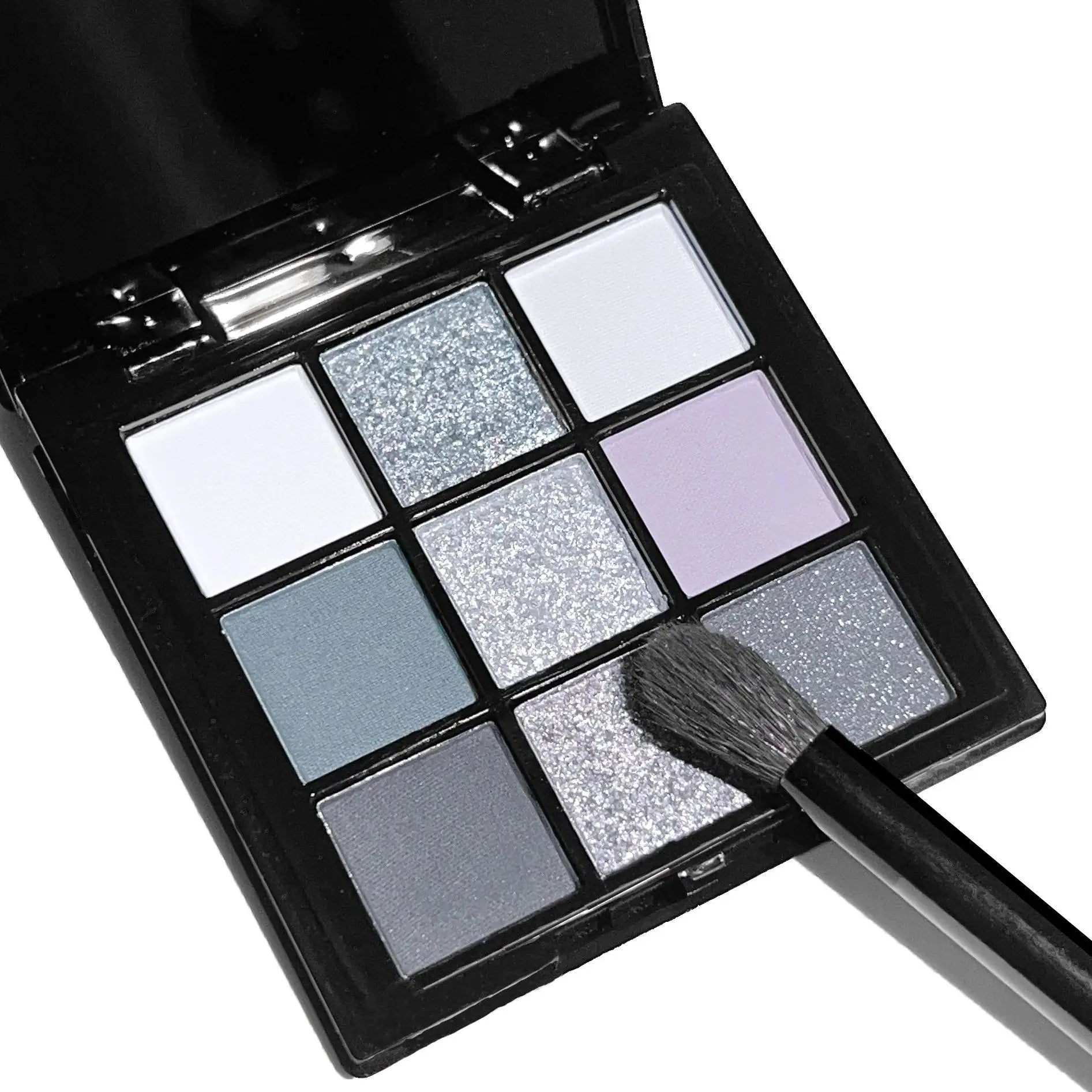 Smoky eyeshadow tray, 9-color black dark gray smoky Gothic makeup tray, 9-color soft mist pearlescent high color basic black and