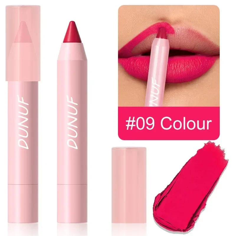 Sexy Dark Red Brown Lipstick Pencil Matte 18 Colors Lip Liner Crayons Rich Full Color Lip Tint Silky Natural Creamy Texture Pen