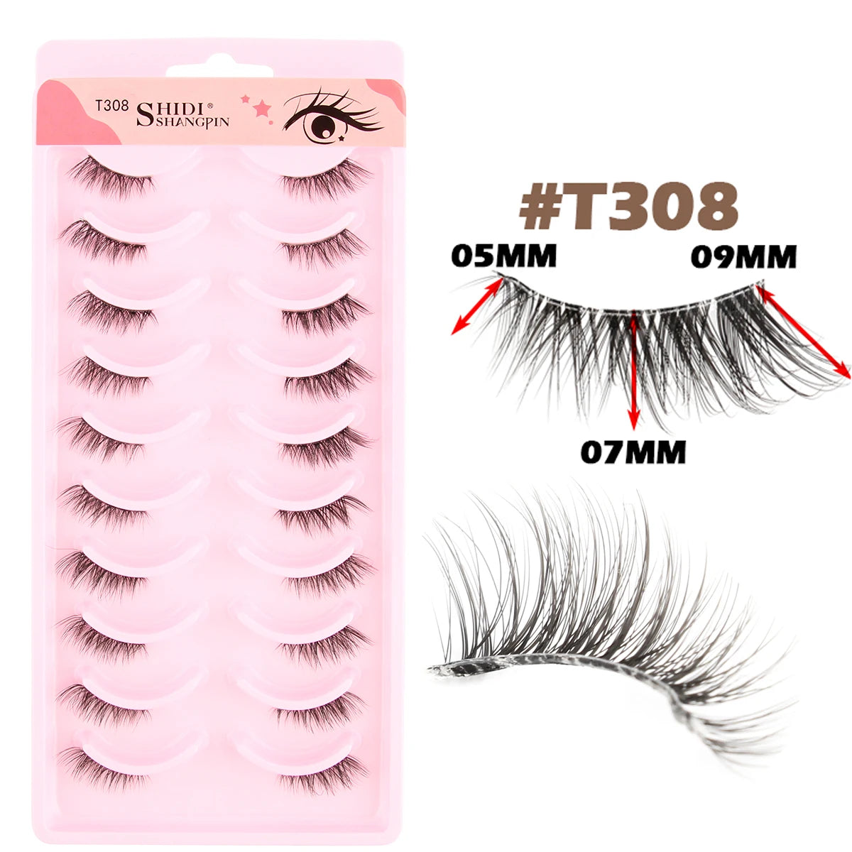 10 Pairs Natural Manga Lashes Soft Eyelashes Thick False Eyelashes Manga Eyelashes Daily Dating Makeup Eyelashes Lashes Wispy