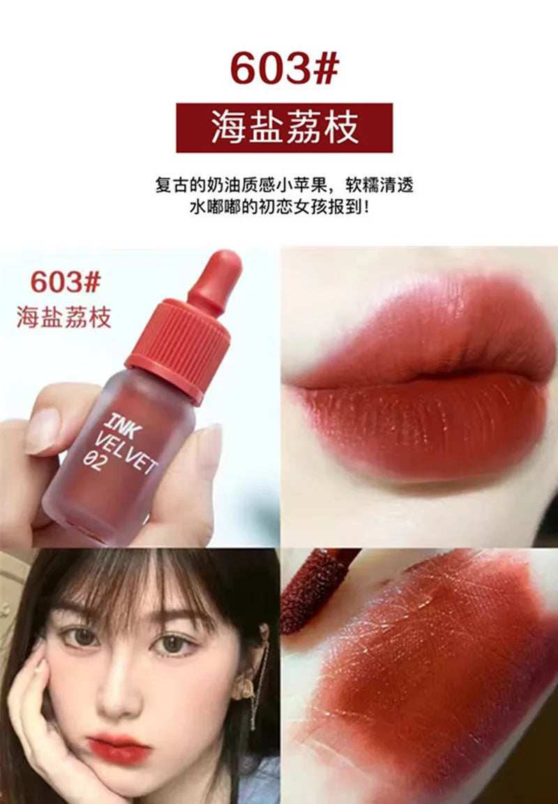 Dyeing Lip Gloss Matte Makeup Moisturizer Liquid Lipstick Waterproof Long Lasting Red Velvet Lip Tint Korean Make Up Cosmetic