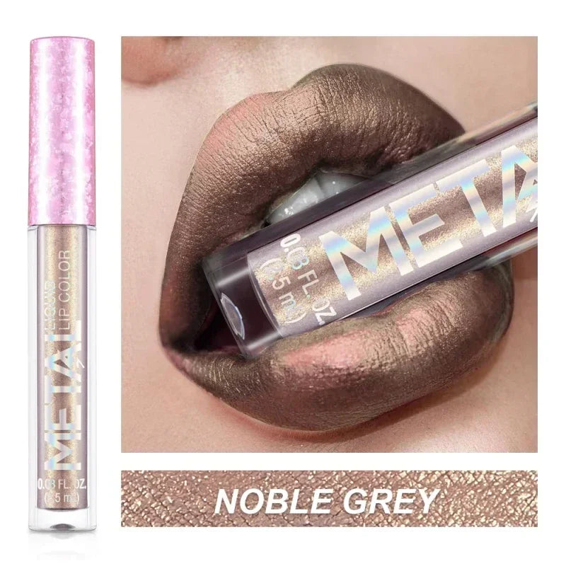 Waterproof Pearl Matte Lipstick Long Lasting Non-Stick Cup Lip Glaze Shimmer Glitter Metallic Lip Gloss Lips Makeup Cosmetics