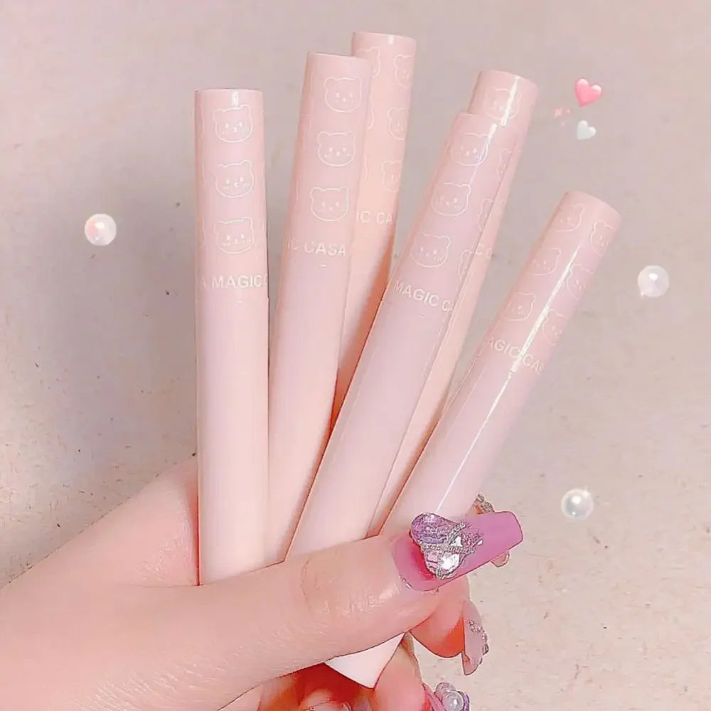 6pcs Set Cute Pink Lip Glaze Waterproof Liquid Lipstick Beauty Cosmetics Mirror Water Lip Gloss Lipgloss Gift Set Lips Makeup